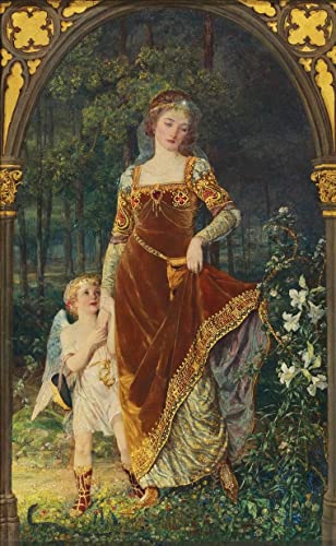 Talbot Hughes The Path of True Love Never Did Run Smooth 1896 b5032 A1 Poster - Papel fotográfico grueso brillante (33/24 inch) (84/59 cm) - Película Decoración de pared Arte Actor Actriz Regalo A