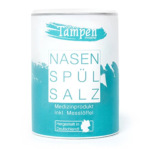 Tampen 120x sal lavado nasal (a granel) · incluyendo cuchara medidora · Paquete de recarga de 300 g XXL · Sal para la ducha nasal · Sal de enjuague nasal