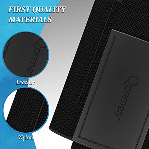 Tarjetero Hombre Mujer para Tarjetas Nylon Piel RFID Bloqueo Protector de Tarjetas Anti fraude Anti contactless Gran Capacidad Negro