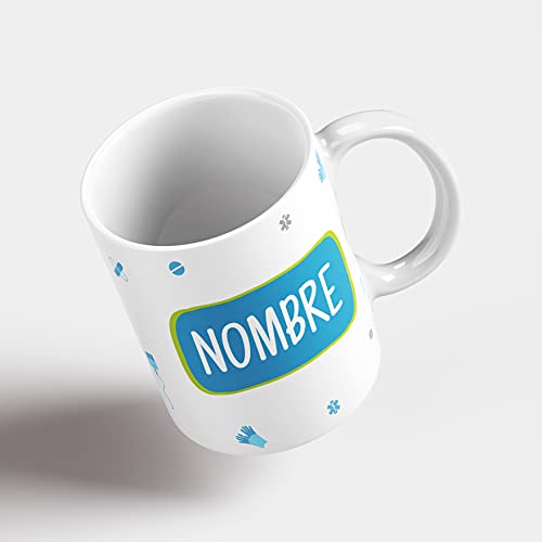 Taza Auxiliar Enfermeria Hombre Personalizada con Nombre | Taza Personalizada Auxiliar Enfermeria con Nombre | Taza Cafe Auxiliar Enfermeria Personalizada | Taza Frase Bonita Regalo Original