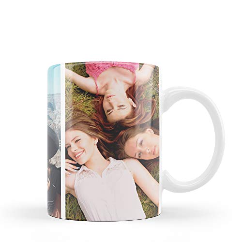 Taza Personalizada con Tus 3 Fotos. Regalos Día de la Madre Personalizados. Taza Personalizada de Cerámica. Regalos Originales. Tazas de Café con Color Interior Blanco 3 Imágenes