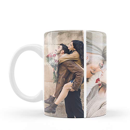 Taza Personalizada con Tus 3 Fotos. Regalos Día de la Madre Personalizados. Taza Personalizada de Cerámica. Regalos Originales. Tazas de Café con Color Interior Blanco 3 Imágenes