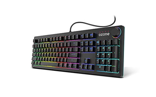 Teclado Gaming Ozone Strikeback - Teclado Mecanico - Switches Mecánicos Kail Red, Iluminacion LED RGB Spectra, 18 Modos de Illuminación, Modo Gaming, Silencioso, Software, Numerico, Layout Español