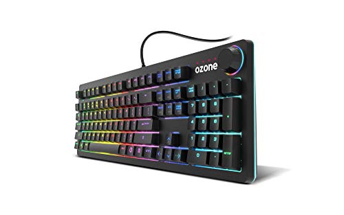 Teclado Gaming Ozone Strikeback - Teclado Mecanico - Switches Mecánicos Kail Red, Iluminacion LED RGB Spectra, 18 Modos de Illuminación, Modo Gaming, Silencioso, Software, Numerico, Layout Español