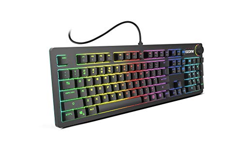 Teclado Gaming Ozone Strikeback - Teclado Mecanico - Switches Mecánicos Kail Red, Iluminacion LED RGB Spectra, 18 Modos de Illuminación, Modo Gaming, Silencioso, Software, Numerico, Layout Español