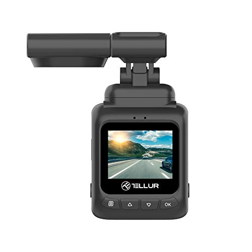 TELLUR Dash Patrol DC2 Cámara para automóvil, GPS, FullHD 1080P, G-Sensor detecta el Impacto y Comienza a Grabar, Función de Monitor de estacionamiento, Negro