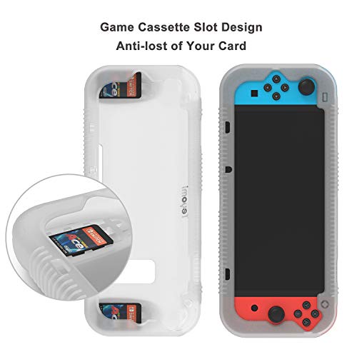 Teyomi Funda Nintendo Switch, Carcasa Protectora de Silicona para Nintendo Switch con 2 Ranuras de Almacenamiento para Tarjetas de Juego Absorción de Choque y Antiarañazos