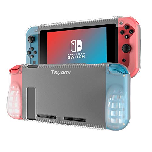 Teyomi Funda Nintendo Switch, Carcasa Protectora de Silicona para Nintendo Switch con 2 Ranuras de Almacenamiento para Tarjetas de Juego Absorción de Choque y Antiarañazos