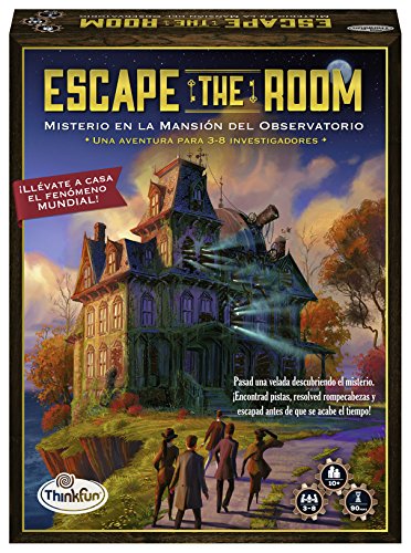 ThinkFun 76368, Escape The Room: Misterio en la Mansión del Observatorio, Juego de mesa, Versión en Español, 3-8 Jugadores, Edad Recomendada 10+