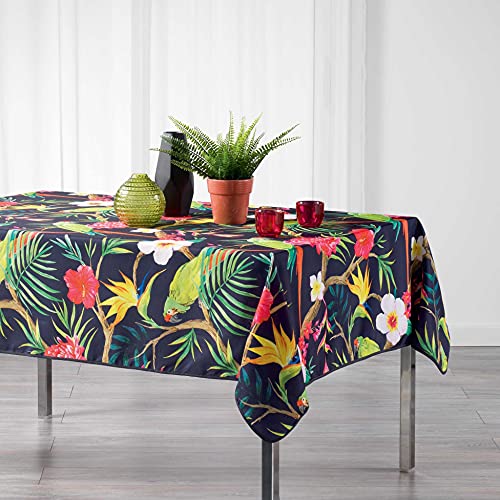 TIENDA EURASIA® Manteles Antimanchas - Diseños Tropicales Originales - Mantel Rectangular 150 x 240 cm - 100% Polyester Lavable (H, 150 x 240 cm)