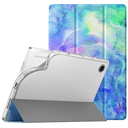 TiMOVO Funda Protectora para Galaxy Tab A8 2021 10.5''(SM-X200/SM-X205/SM-X207), Cubierta Trasera Trifold de TPU Esmerilada Translúcida con Auto Estela/Sueño para Galaxy Tab A8 2021, Nubes de Ensueños