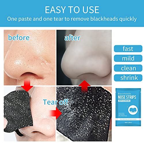 Tiras de Espinillas,Nose Strips,Tiras Nasales De Eliminación De Puntos Negros,Blackhead Nose Strips,Limpieza Profunda Carbón de Bambú Tiras Nasales, Tiras de Carbón de Bambú Anti Puntos Negros (10Pcs)