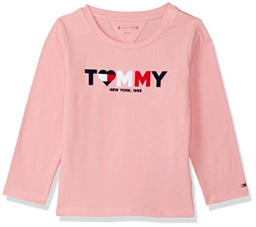 Tommy Hilfiger Baby Girl Tommy tee L/s Camiseta, Rosa (Pink Icing 639), 58 (Talla del Fabricante: 56) para Bebés