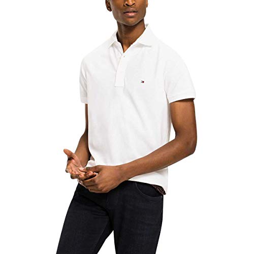 Tommy Hilfiger Core Tommy Slim Polo, Blanco (Bright White 100), X-Large para Hombre