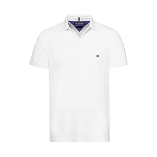 Tommy Hilfiger Core Tommy Slim Polo, Blanco (Bright White 100), X-Large para Hombre