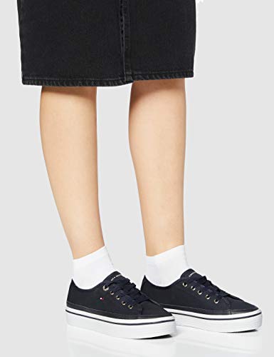 Tommy Hilfiger Corporate Flatform Sneaker, Zapatillas Mujer, Azul (Midnight 403), 36 EU