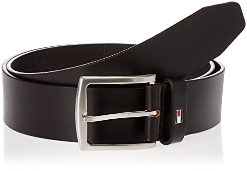 Tommy Hilfiger Denton Flag Logo Leather Belt Cinturón, Marrón (Testa Di Moro), 110 para Hombre