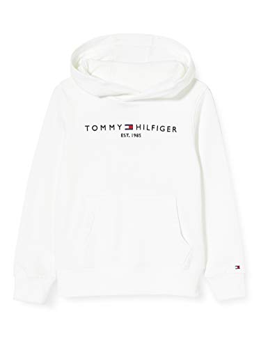 Tommy Hilfiger Essential Hoodie Diseño con Capucha, White, 4 años para Niños