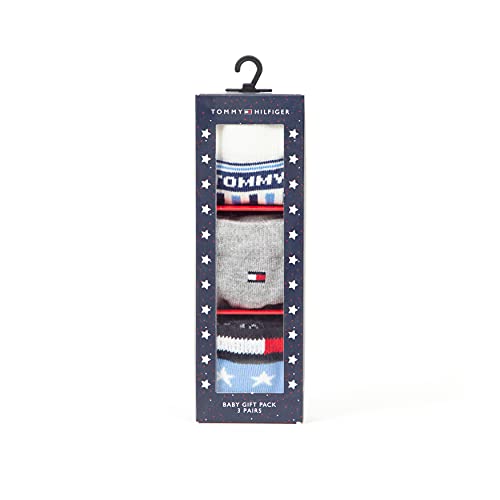 Tommy Hilfiger Stars and Stripes Baby Gift Box Calcetín clásico, Blue Combo, 19 para Bebés