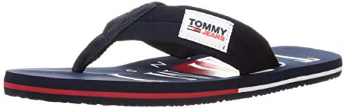 Tommy Jeans Bruce 14D, Sandalias Planas Hombre, Azul Marino Crepúsculo, 43