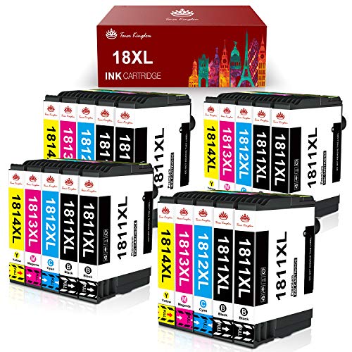 Toner Kingdom Reemplazo de cartucho de tinta compatible para Epson 18XL para impresora Epson Expression Home XP-205 XP-215 XP-225 XP-305 XP-322 XP-325 XP-405 XP-415 XP-422 XP-425 XP-315