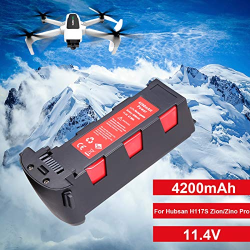 Tooart Batería Zino Pro, reemplazo H117S Zion & Amp; Zino Pro RC FPV Drone 15C Descarga 4200Mah 11.4V Batería Recargable Li-Po