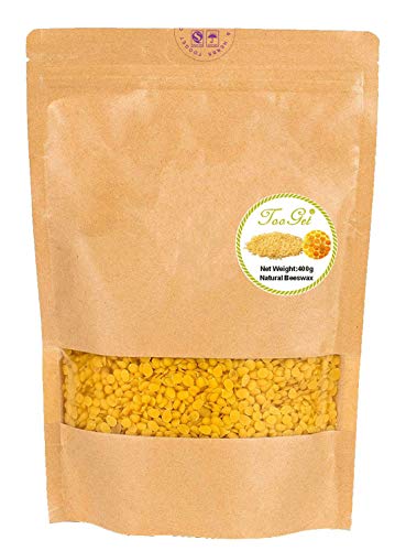 TooGet Pellets de Cera de Abeja Amarilla Pura, Cuentas de Cera de Abeja Natural, Pastillas de Cera de Abeja, Calidad Cosmética - 910g