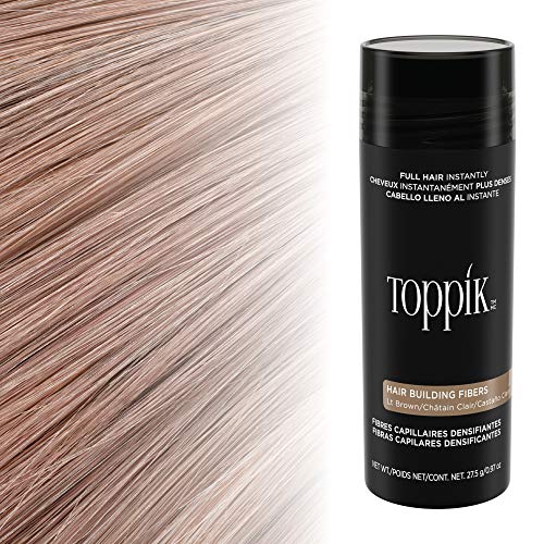 Toppik Fibras Capilares Castaño Claro, Fibras de Queratina para Crear más Densidad en el Cabello de Forma Inmediata, 12 g