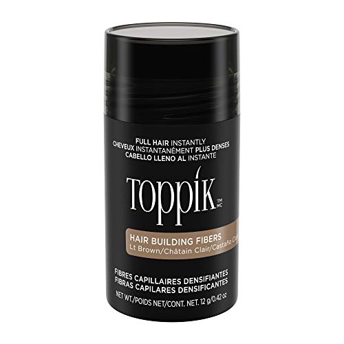 Toppik Fibras Capilares Castaño Claro, Fibras de Queratina para Crear más Densidad en el Cabello de Forma Inmediata, 12 g