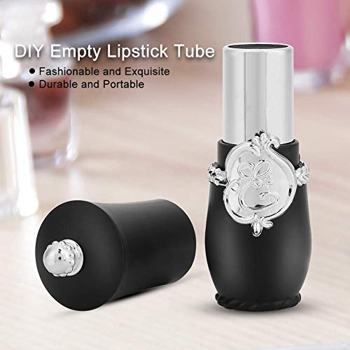 Tubo de lápiz labial vacío (negro) Estilo real Lápiz labial DIY Envase vacío Molde de lápiz labial hecho a sí mismo Lip Bal