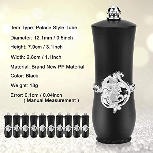 Tubo de lápiz labial vacío (negro) Estilo real Lápiz labial DIY Envase vacío Molde de lápiz labial hecho a sí mismo Lip Bal