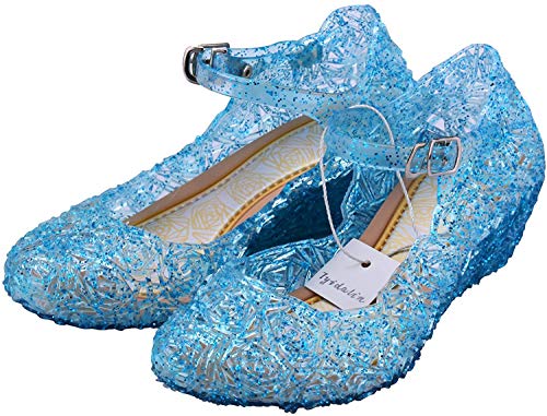 Tyidalin Niña Bailarina Zapatos de Tacón Disfraz de Princesa Zapatilla de Ballet para 3 a 12 Anni Azul, 25 EU (Etiqueta 27)