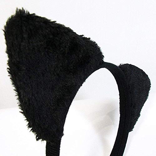 U-M PULABO - Diadema de terciopelo suave con orejas de gato, diadema de Alice para mujeres y niñas, color negro rentable