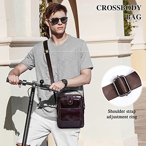 UBORSE Hombre Bolsos de Hombro Tipo Mensajero Piel Genuina Clásico Casual Crossbody del Negocios Trabajo Bolsa Cruzada