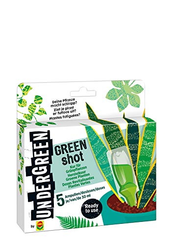 Undergreen by Compo Green Shot - Tratamiento para plantas verdes y palmeras, 5 ampollas de 30 ml, transparente