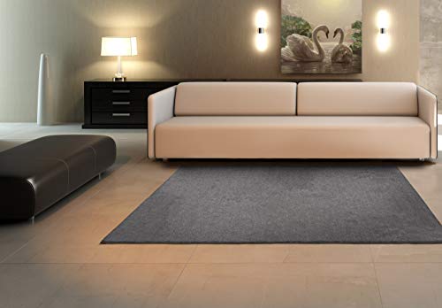 Universal Alfombra Pelo Corto Velur Liso, 100% Polipropileno, Plata, 57 x 110 cm (62940)