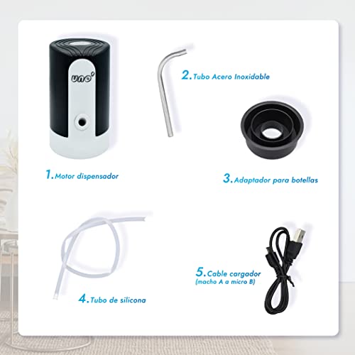 UNO ' Dispensador Bomba de Agua electrico fría Automático, Dispensador inalámbrico de Agua, con Sistema de Bomba, Dispensador Agua para niños, Apto para Camping, Escuela, Oficina, Hogar