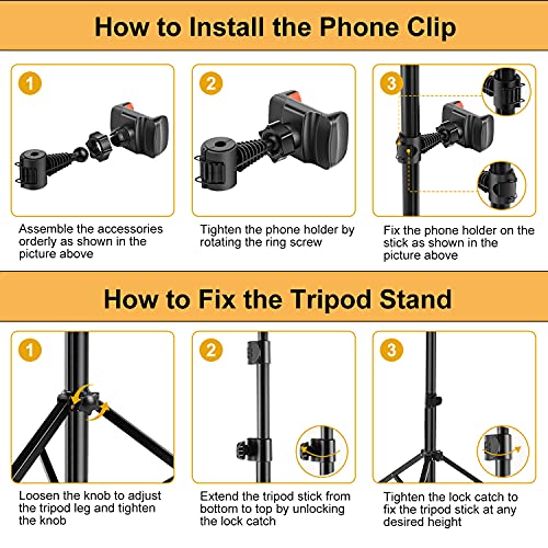 UPhitnis Aro de Luz, Aro de Luz con Tripode, Aro de Luz para Movil TIK Tok Anillo de Luz con Control Remoto 3 Modos 10 Brillos Regulables para Maquillaje, Selfie, Streaming, Youtube