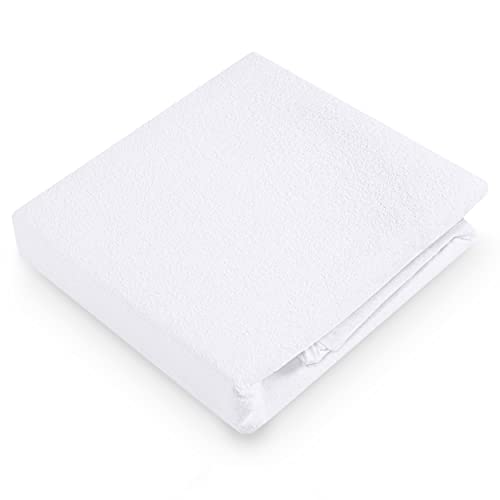 Utopia Bedding Impermeable Protector De Colchón 150 x 200 cm, Premium Funda De Colchón De Rizo 200 gsm, Transpirable, Elástico En Todo El Contorno