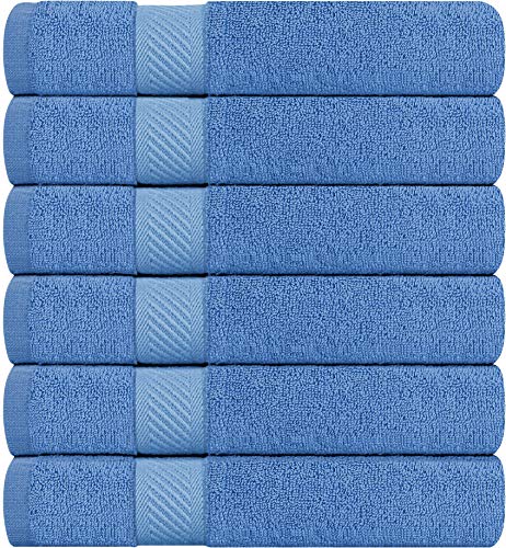 Utopia Towels - 6 Toallas de Gimnasio, Toallas de Piscina (56 x 112 cm) - 500 gsm - Toalla de Secado rápido multipropósito Ligera (Azul Eléctrico)