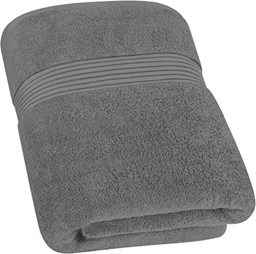 Utopia Towels-Toalla de baño Extragrande de Lujo (Gris) -100% algodón Hilado en Anillo, Ultra Suave y Muy Absorbente, Toallas de baño de 600 g/m² de Grosor, 90 x 180 cm, Toalla de baño Grande