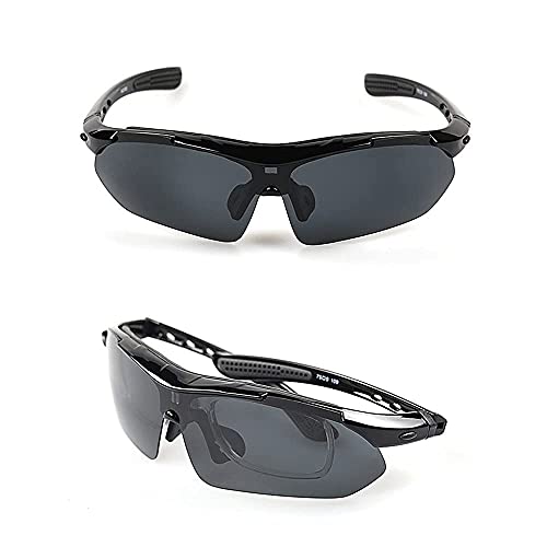 V VILISUN Gafas de Ciclismo, Unisex Sport Gafas con 5 Lentes Intercambiables, Gafas de Sol Polarizadas Deportivas, UV 400 Protección Gafas Deportivas Polarizadas