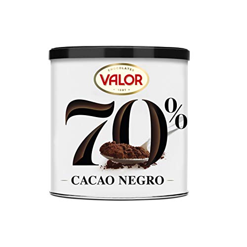 Valor - Bolsa Cacao puro soluble 70%. chocolate Valor sin Gluten. Gran calidad e intenso Sabor y Aroma. Apto para Celiacos - 300 Gramos