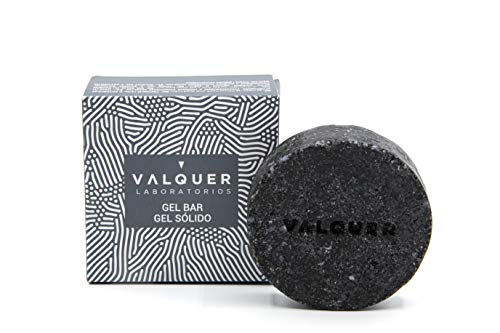 Valquer Laboratorios Válquer Gel Corporal Sólido, con Carbón Activo, Calmante y Limpiador en Profundidad de la Piel, Vegano, Sin Jabón, Sin Plástico, Sin Siliconas, Ecológico, 50 G