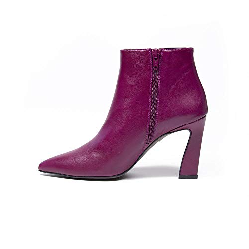 Vanessa Scarlett - Botines de piel frambuesa, color Morado, talla 40 EU