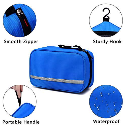 VASCHY Neceser Hombre,Bolsa de Aseo Mujer Neceseres para Maquillaje Bolsa de Cosméticos Impermeable Bolsa de Lavado con Múltiples Bolsillos Azul