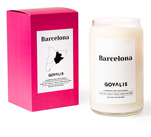 Vela Aromática Barcelona | Cera de Soja 100% Natural | 100 horas, Vela Perfumada Grande en Vaso, Viajes y Recuerdos de Barcelona, Regalos Originales para Amigos, Decoración, Yoga, Dormitorio, Baño