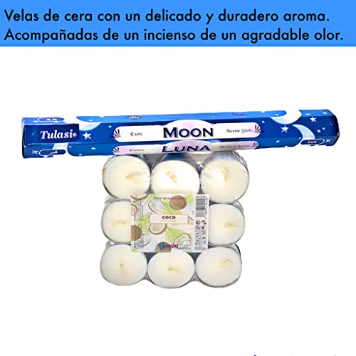 velas de te pequeñas redondas ( Pack 18) + incienso. Son aromáticas, sirve para regalar, decorativas, duraderas, material parafina, para todo tipo de situación