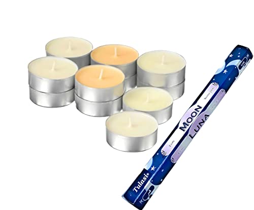 velas de te pequeñas redondas ( Pack 18) + incienso. Son aromáticas, sirve para regalar, decorativas, duraderas, material parafina, para todo tipo de situación