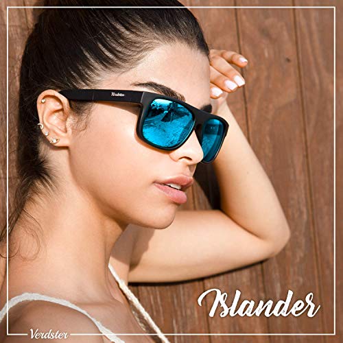 Verdster Gafas de Sol para Mujer No Polarizadas Retro Cuadradas Clásicas Años 90 Gafas para Hombre Deporte Senderismo para Conducir Playa Islander Azul